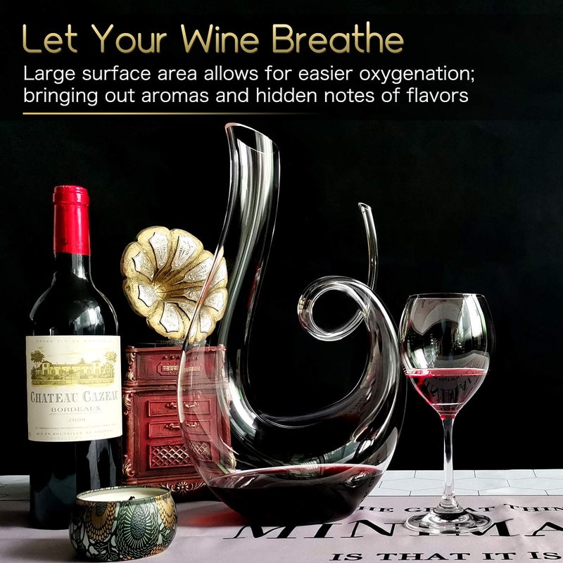 NUTRIUPS Wine Decanter, Hand Blown Swan Red Wine Decanters, Carafe Decanter for Wine - Image 5